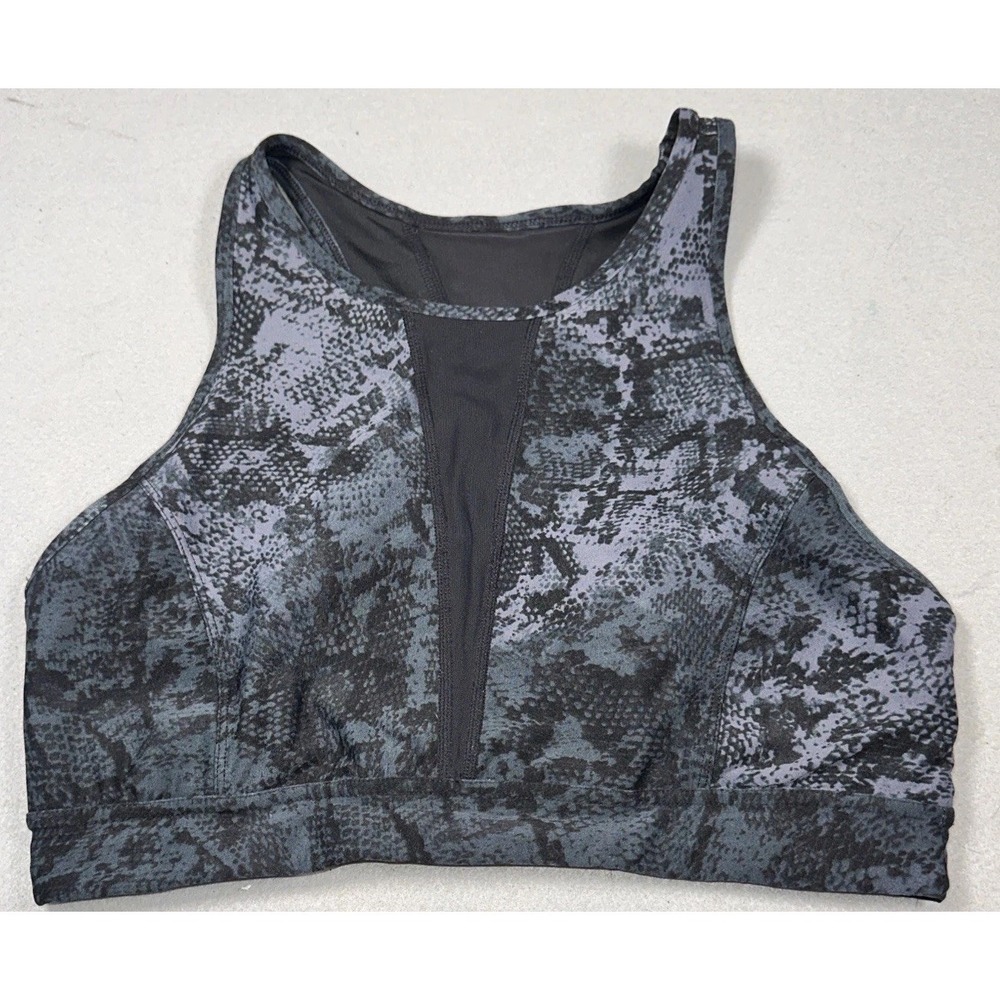 Calvin Klein Sports Bra Black Snake Racerback Workout Running Size L